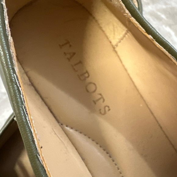 TALBOTS Francesca Zebra Driving Flats Deep Moss Green Nappa Leather 6.5M - Picture 6 of 6